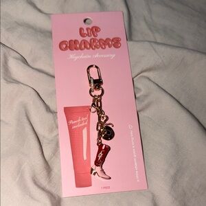 Lip Charms Keychain Accessory with Pink Boot🩷
